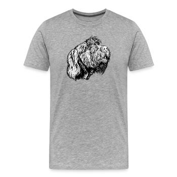 Pudelpointer joins in the conversation - Men's Premium Organic T-Shirt - heather grey - Front - Damien (186cm)
