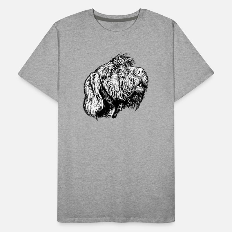 Pudelpointer redet mit Männer Premium Bio T-Shirt