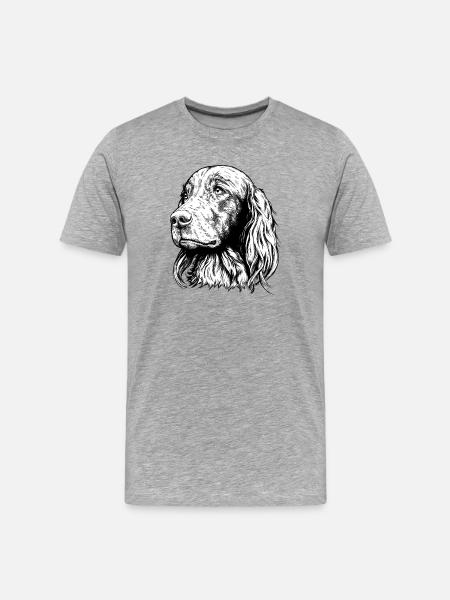 Irish Setter Portrait - Men's Premium Organic T-Shirt - heather grey