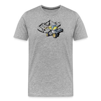 Excavator, walking excavator for difficult terrain - Men's Premium Organic T-Shirt - heather grey - Front - Damien (186cm)