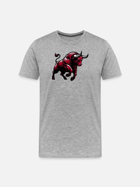 Stier - Männer Premium Bio T-Shirt - Grau meliert
