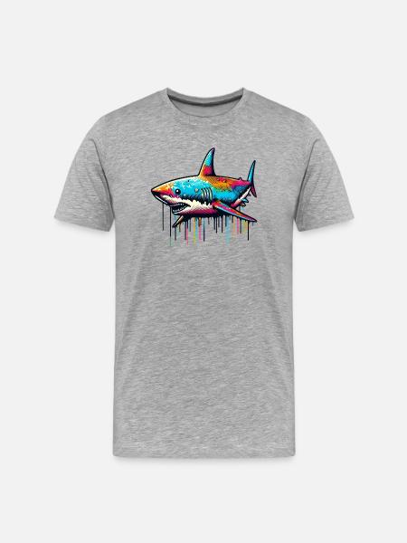 Requin - T-shirt bio Premium Homme - gris chiné