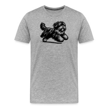 Tibet Terrier - Männer Premium Bio T-Shirt - Grau meliert - Vorne - Damien (186cm)