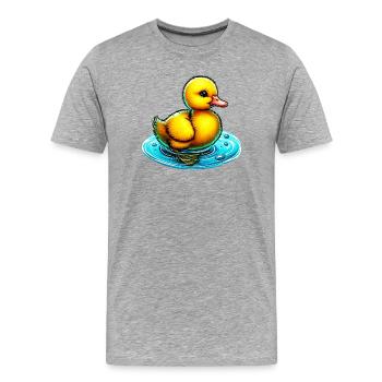 Caneton Canard Canard Canard - T-shirt bio Premium Homme - gris chiné - Devant - Damien (186cm)