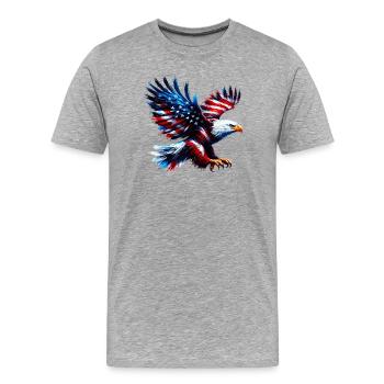 Eagle Flag USA USA American - Men's Premium Organic T-Shirt - heather grey - Front - Damien (186cm)