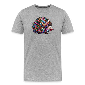 Hedgehog - Men's Premium Organic T-Shirt - heather grey - Front - Damien (186cm)