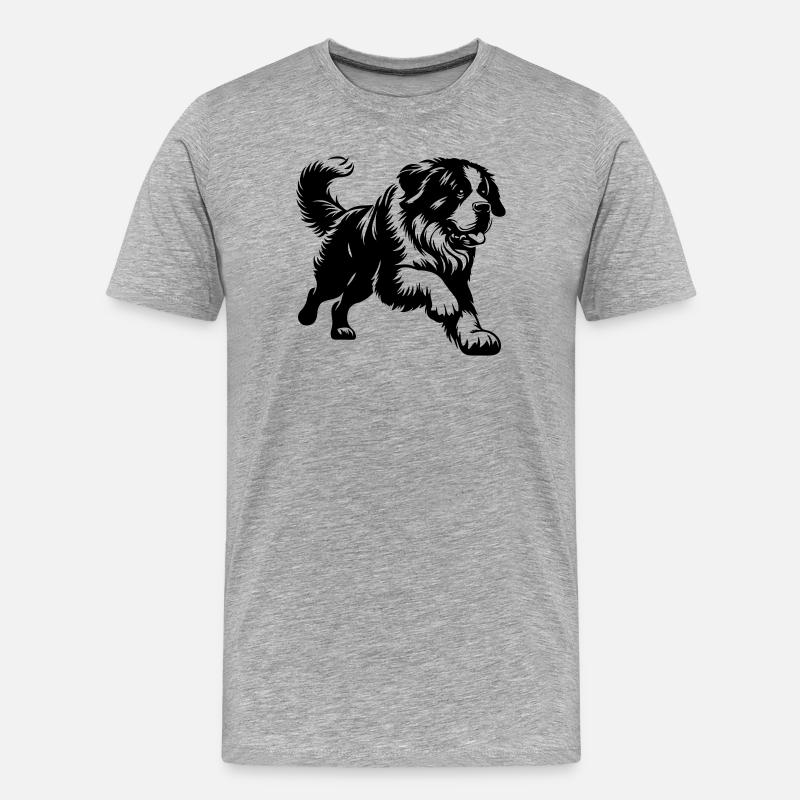 Bernhardiner - Männer Premium Bio T-Shirt - Grau meliert