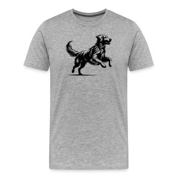 Golden retriever - T-shirt bio Premium Homme - gris chiné - Devant - Damien (186cm)