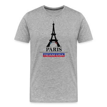 Paris team USA Sport Spiele Athlet Sportler Symbol - Männer Premium Bio T-Shirt - Grau meliert - Vorne - Damien (186cm)