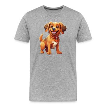 Hunde Hunde funkeln in der Illustration - Männer Premium Bio T-Shirt - Grau meliert - Vorne - Damien (186cm)