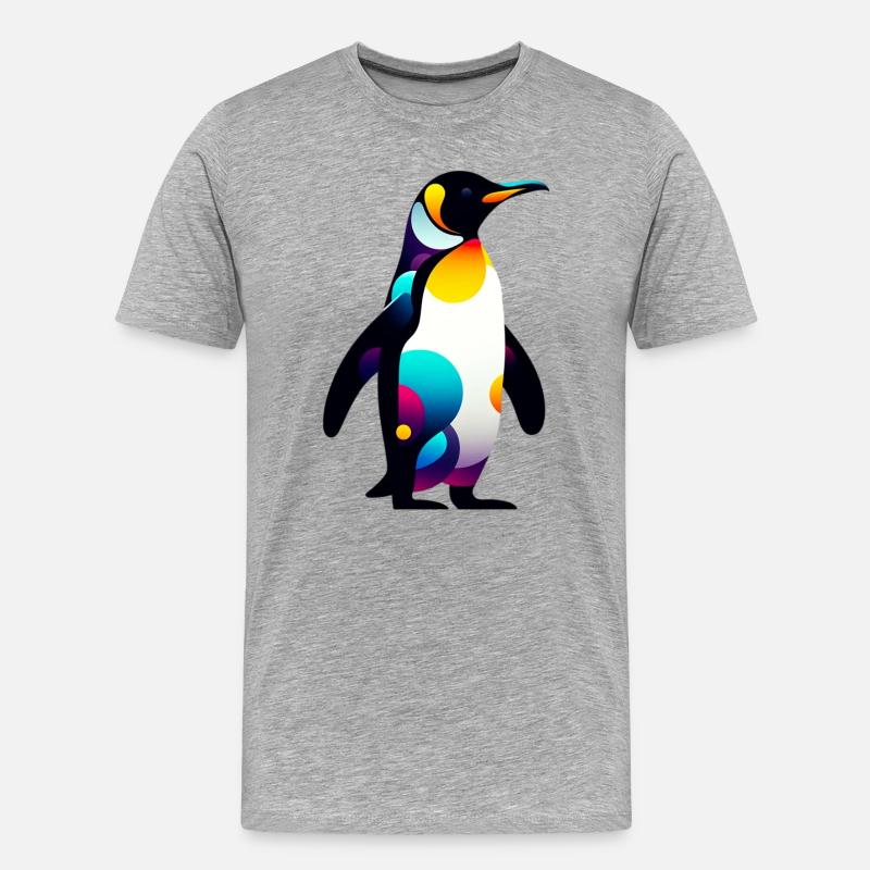 Pinguin - Männer Premium Bio T-Shirt - Grau meliert