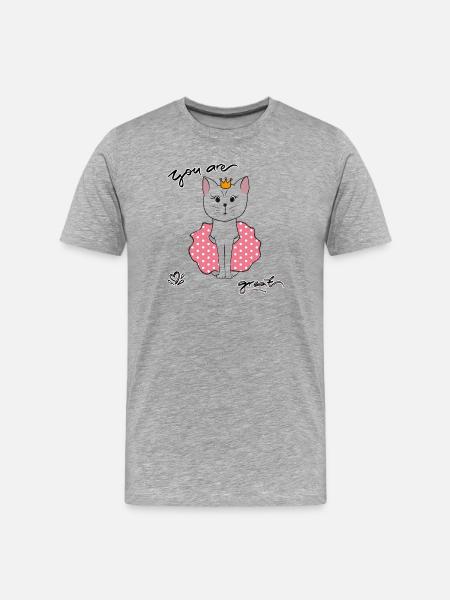 You are great, Cat - Men's Premium Organic T-Shirt - heather grey