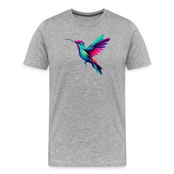 Kolibri - Männer Premium Bio T-Shirt - Grau meliert - Vorne - Damien (186cm)