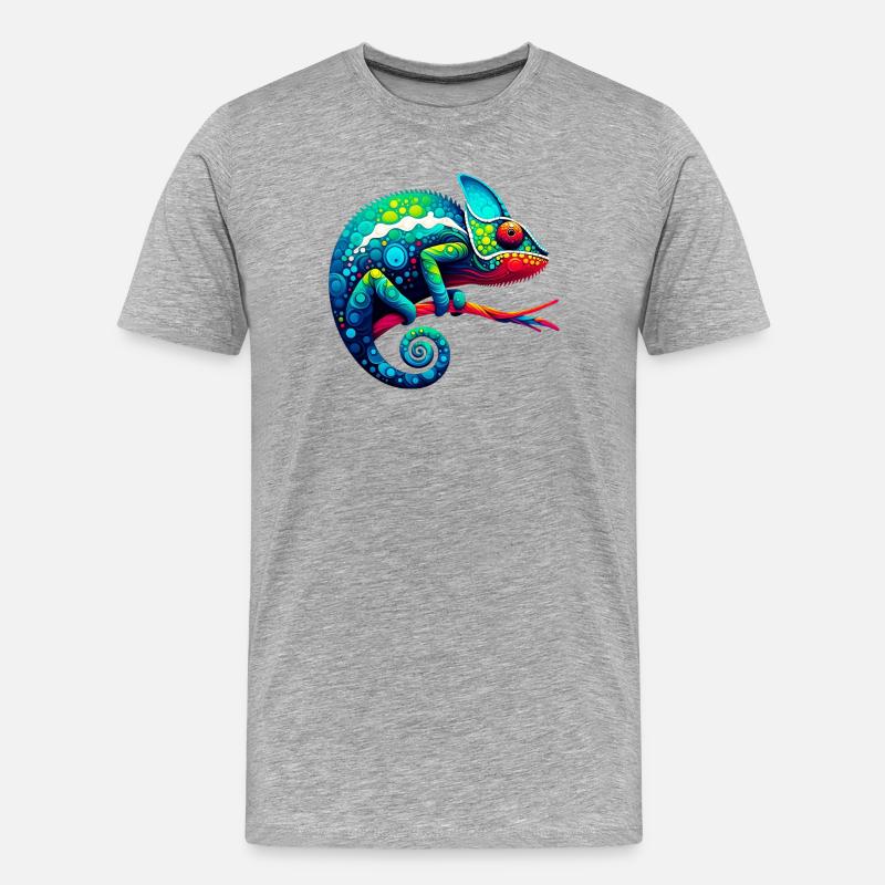 Chamäleon - Männer Premium Bio T-Shirt - Grau meliert
