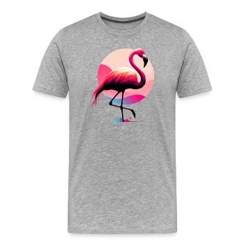 Flamingo - Männer Premium Bio T-Shirt - Grau meliert - Vorne - Damien (186cm)