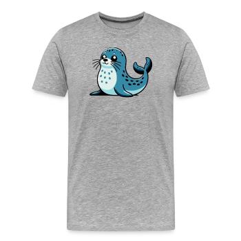 Phoque - T-shirt bio Premium Homme - gris chiné - Devant - Damien (186cm)