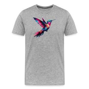 Kolibri - Männer Premium Bio T-Shirt - Grau meliert - Vorne - Damien (186cm)