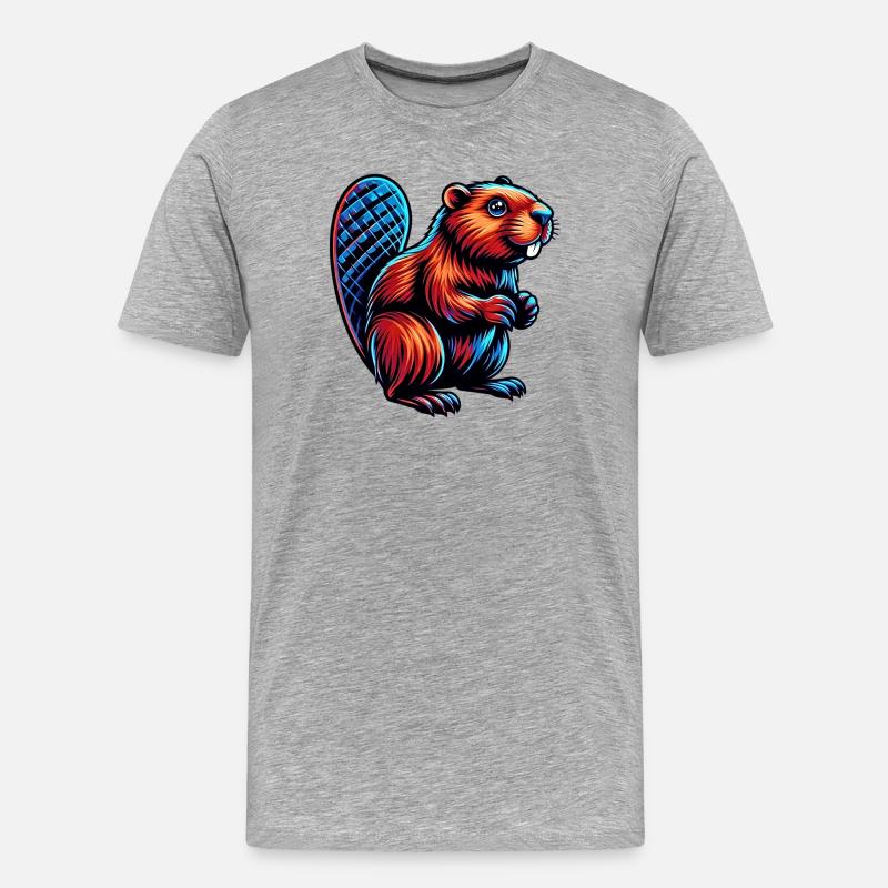 Bieber - Männer Premium Bio T-Shirt - Grau meliert