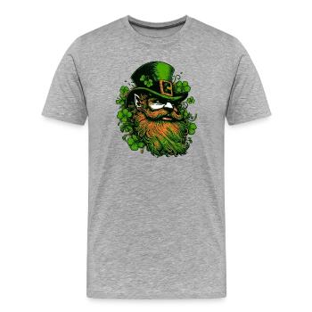 Leprechaun Ireland - Men's Premium Organic T-Shirt - heather grey - Front - Damien (186cm)