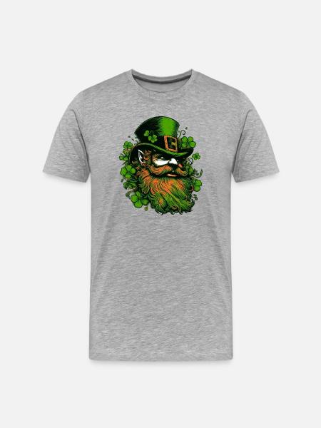 Leprechaun Ireland - Men's Premium Organic T-Shirt - heather grey