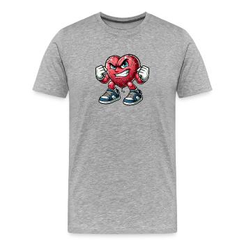 Design de Cœur Enragé - T-shirt bio Premium Homme - gris chiné - Devant - Damien (186cm)