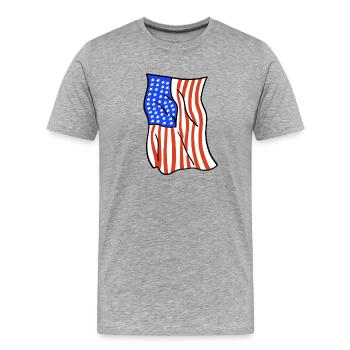 USA Amerikanische Flagge 4. Juli - Männer Premium Bio T-Shirt - Grau meliert - Vorne - Damien (186cm)