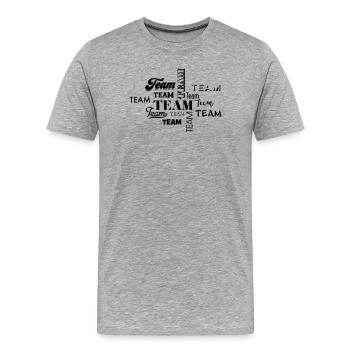 Team - Men's Premium Organic T-Shirt - heather grey - Front - Damien (186cm)