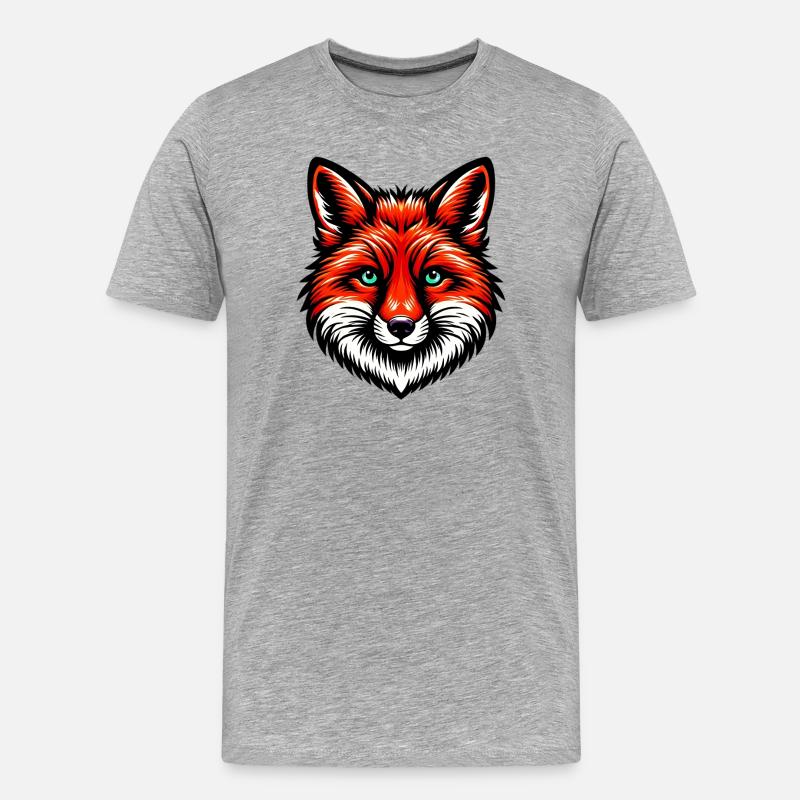 Fuchs - Männer Premium Bio T-Shirt - Grau meliert