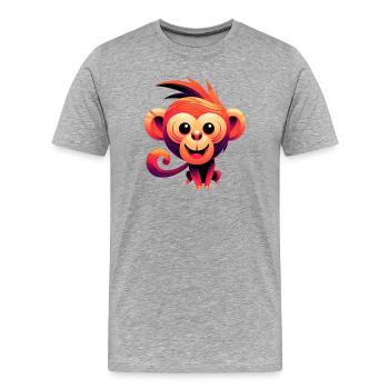 Singe - T-shirt bio Premium Homme - gris chiné - Devant - Damien (186cm)