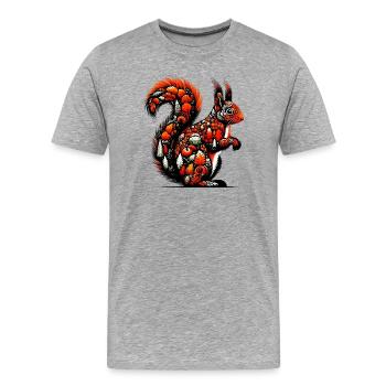 Squirrel - Men's Premium Organic T-Shirt - heather grey - Front - Damien (186cm)