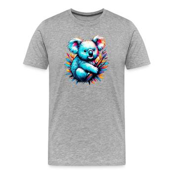 Koala - Männer Premium Bio T-Shirt - Grau meliert - Vorne - Damien (186cm)