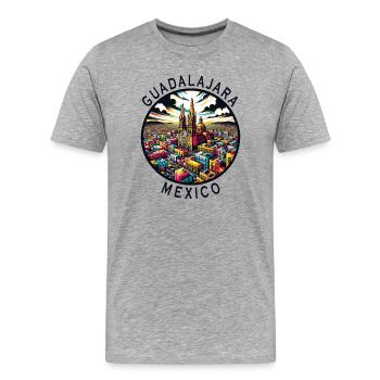 Guadalajara Mexiko Städte Design - Männer Premium Bio T-Shirt - Grau meliert - Vorne - Damien (186cm)