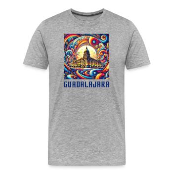 Guadalajara Mexiko Abstrakt Design - Männer Premium Bio T-Shirt - Grau meliert - Vorne - Damien (186cm)