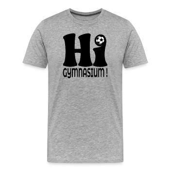SCHULE GYMNASIUM FUßBALL - Männer Premium Bio T-Shirt - Grau meliert - Vorne - Damien (186cm)