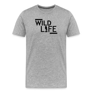 Wild life - T-shirt bio Premium Homme - gris chiné - Devant - Damien (186cm)