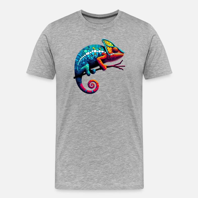 Chamäleon - Männer Premium Bio T-Shirt - Grau meliert