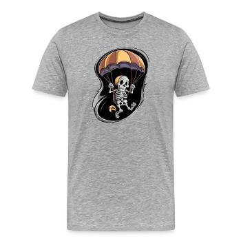 Squelette spécial avec parapluie et jour de l’Ascension - T-shirt bio Premium Homme - gris chiné - Devant - Damien (186cm)