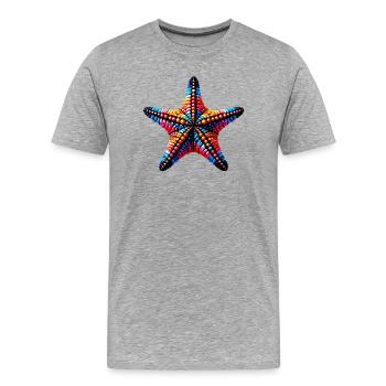 Étoile de mer - T-shirt bio Premium Homme - gris chiné - Devant - Damien (186cm)