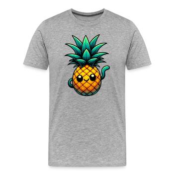 Ananas - T-shirt bio Premium Homme - gris chiné - Devant - Damien (186cm)