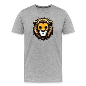 Lion - T-shirt bio Premium Homme - gris chiné - Devant - Damien (186cm)
