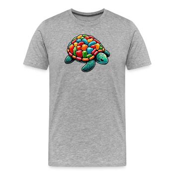 Tortue - T-shirt bio Premium Homme - gris chiné - Devant - Damien (186cm)