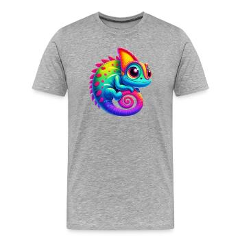 Caméléon - T-shirt bio Premium Homme - gris chiné - Devant - Damien (186cm)