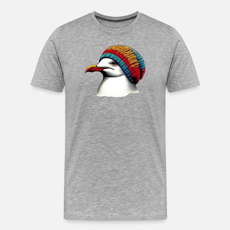 Möwe - Männer Premium Bio T-Shirt - Grau meliert