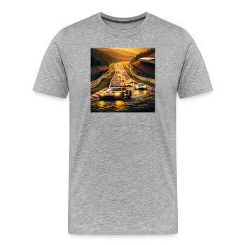 Race track in the evening light - Men's Premium Organic T-Shirt - heather grey - Front - Damien (186cm)