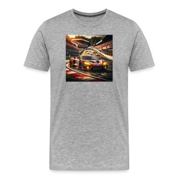 Racing car on the race track - Men's Premium Organic T-Shirt - heather grey - Front - Damien (186cm)