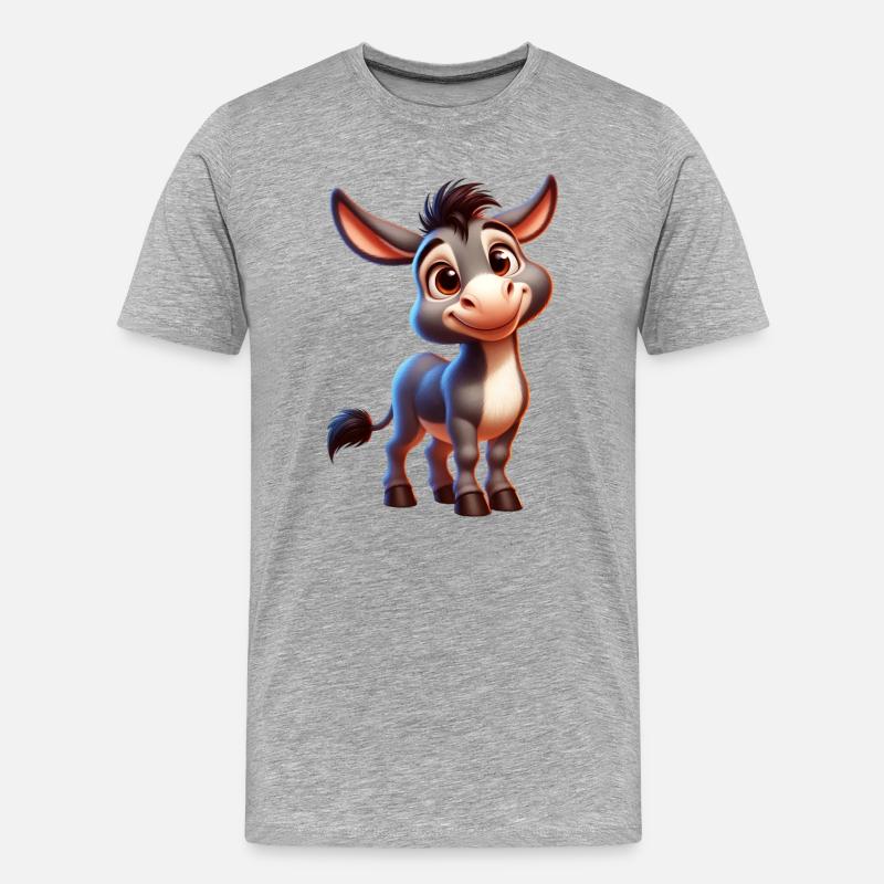 Esel Esel Schnuller Maultier - Männer Premium Bio T-Shirt - Grau meliert