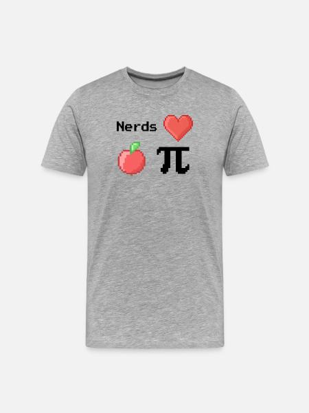 Nerds Love Apple Pi Pi Sayings Math S Pixel - Men's Premium Organic T-Shirt - heather grey