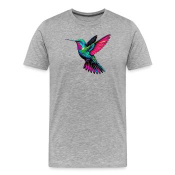 Colibri - T-shirt bio Premium Homme - gris chiné - Devant - Damien (186cm)