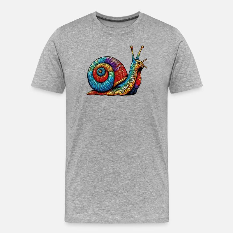 Schnecke - Männer Premium Bio T-Shirt - Grau meliert