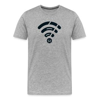 Broken WiFi - Männer Premium Bio T-Shirt - Grau meliert - Vorne - Damien (186cm)